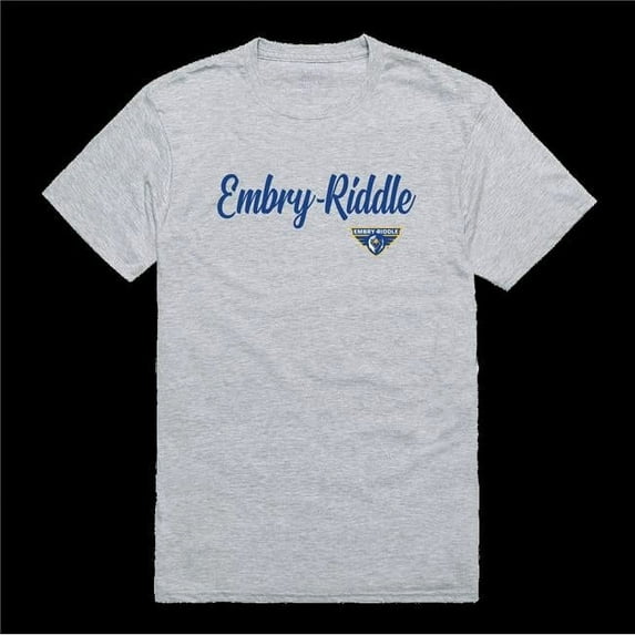 W Republic 554-298-HG2-02 Embry-Riddle Aeronautical University Eagles Script T-Shirt, Heather Grey - Medium