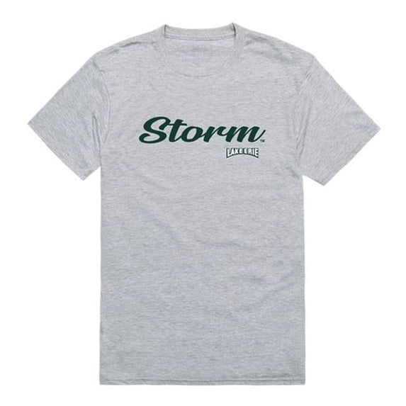 W Republic 554-324-HGY-02 Men Lake Erie Storm Script T-Shirt, Heather Grey - Medium