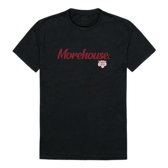 W Republic 554-346-BLK-05 Men Morehouse College Tigers Script T-Shirt, Black - 2XL