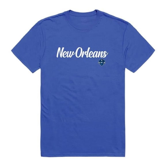 W Republic 554-349-RYL-05 Men New Orleans Privateers Script T-Shirt, Royal Blue - 2XL