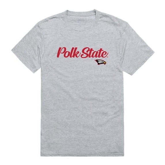 W Republic 554-362-HGY-04 Men Polk State Eagles Script T-Shirt, Heather Grey - Extra Large