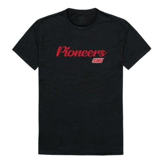W Republic 554-372-BLK-05 Men Sacred Heart Pioneers Script T-Shirt, Black - 2XL