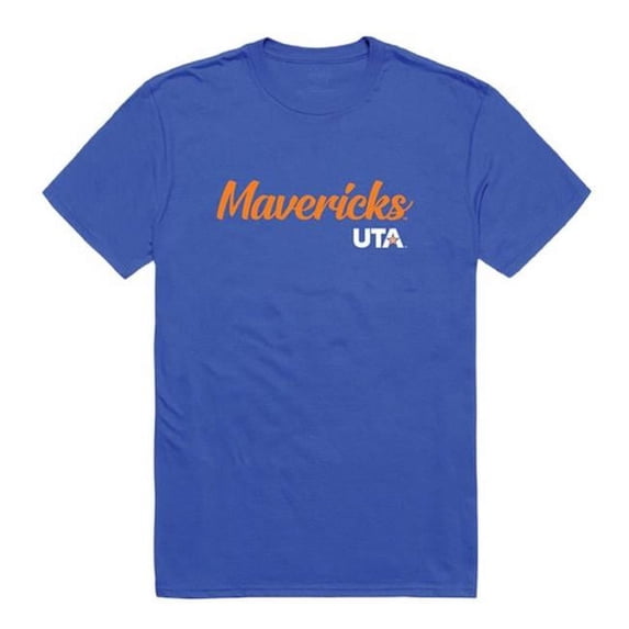 W Republic 554-433-RYL-01 Men Texas-Arlington Mavericks Script T-Shirt, Royal Blue - Small