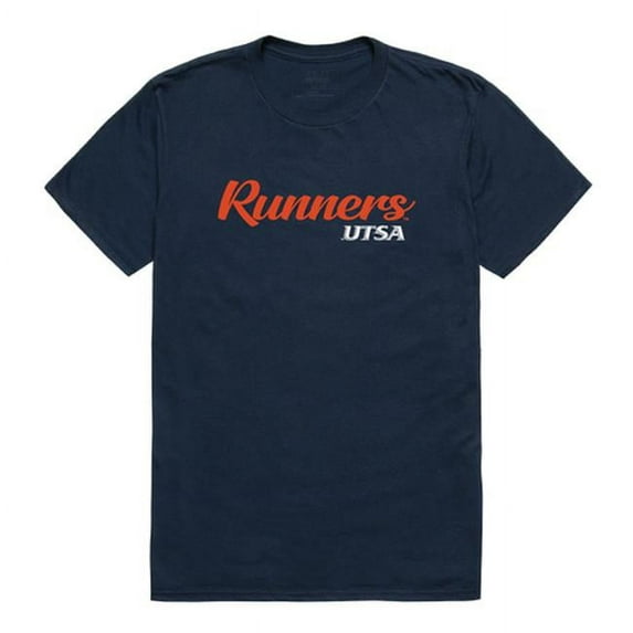 W Republic 554-435-NVY-03 Men Texas San Antonio Roadrunners Script T-Shirt, Navy - Large