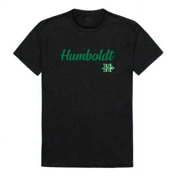 W Republic 554-447-BLK-03 Men Humboldt State University Script T-Shirt, Black - Large
