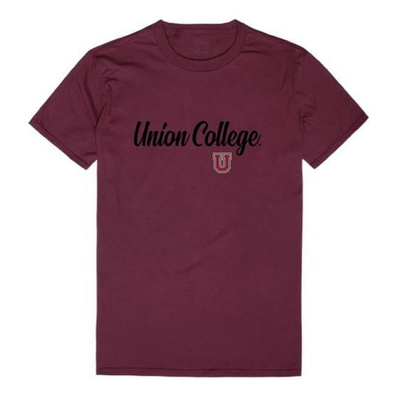 W Republic 554-461-MAR-04 Men Union College Script T-Shirt, Maroon - Extra Large