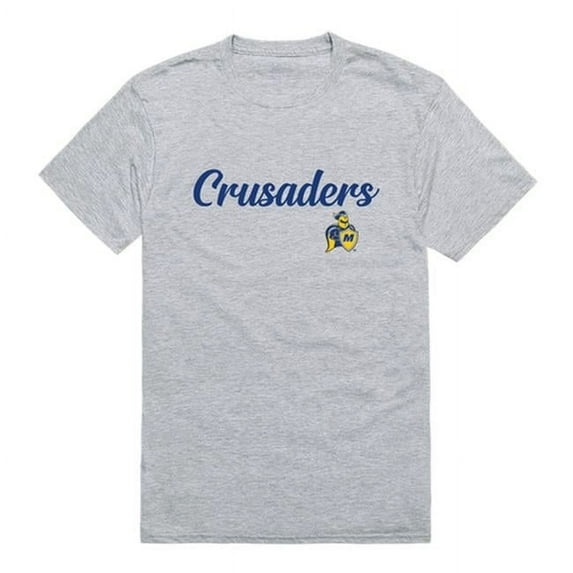 W Republic 554-479-HGY-04 Madonna University Crusaders Script T-Shirt, Heather Grey - Extra Large