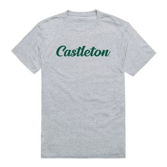 W Republic 554-626-HGY-01 Castleton University Spartans Script T-Shirt, Heather Grey - Small