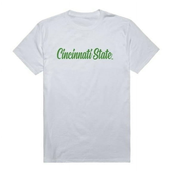 W Republic 554-632-WHT-02 Cincinnati State Technical & Community College Script T-Shirt, White - Medium