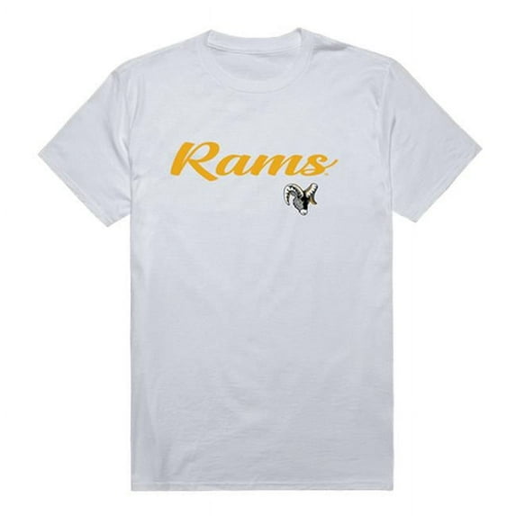 W Republic 554-643-WHT-04 Framingham State University Rams Script T-Shirt, White - Extra Large