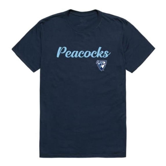 W Republic 554-681-NVY-01 Upper Iowa University Peacocks Script T-Shirt, Navy - Small