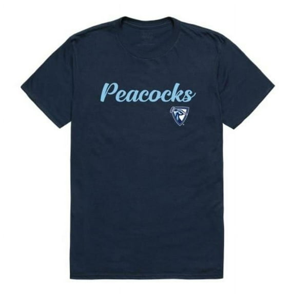 W Republic 554-681-NVY-03 Upper Iowa University Peacocks Script T-Shirt, Navy - Large