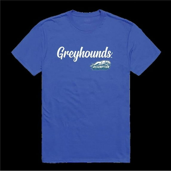 W Republic 554-734-RYL-02 Assumption University Greyhounds Script T-Shirt, Royal - Medium