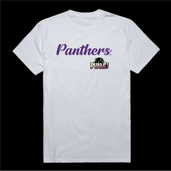 W Republic 554-738-WHT-04 Prairie View A&M University Panthers Script T-Shirt, White - Extra Large