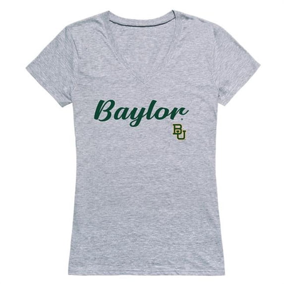 W Republic 555-110-HGY-05 Baylor University Womens Script T-Shirt, Heather Gray - 2XL
