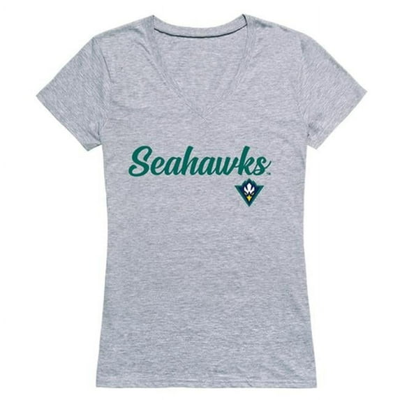 W Republic 555-139-HGY-01 University of North Carolina at Wilmington Womens Script T-Shirt, Heather Gray - Small