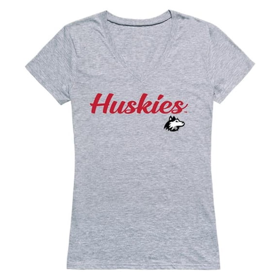 W Republic 555-142-HGY-02 Northern Illinois University Womens Script T-Shirt, Heather Gray - Medium