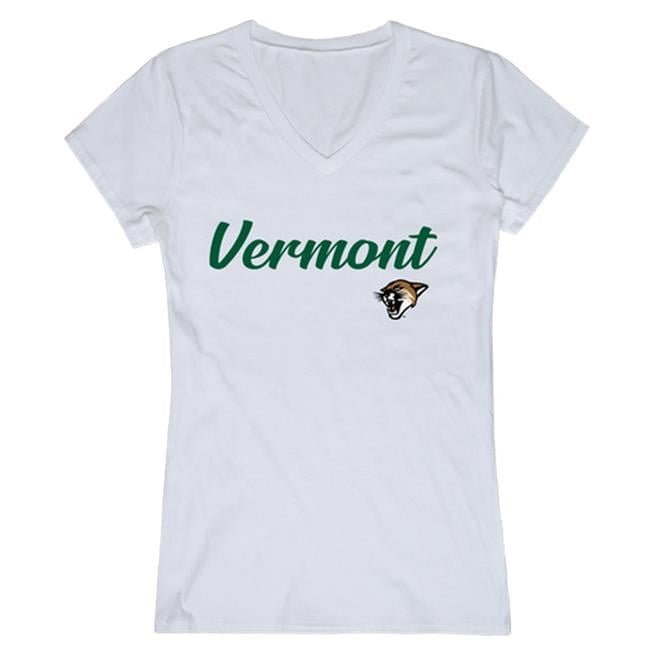 W Republic 555-155-WHT-05 Women Vermont Catamounts Script T-Shirt ...