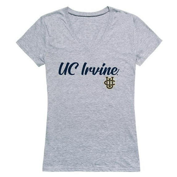 W Republic 555-162-HGY-02 Women Uc Irvine Anteaters Script T-Shirt, Heather Grey - Medium