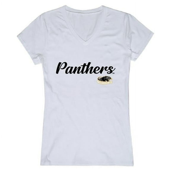 W Republic 555-199-WHT-01 Women Wisconsin Milwaukee Panthers Script T-Shirt, White - Small