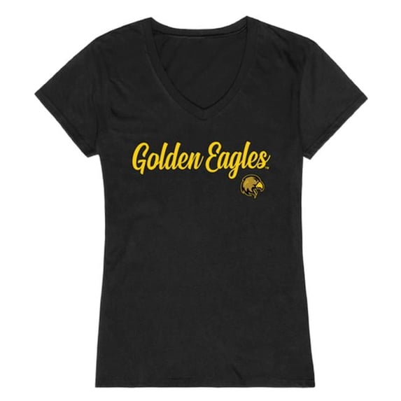W Republic 555-202-BLK-04 Women Cal State Los Angeles Golden Eagles Script T-Shirt, Black - Extra Large