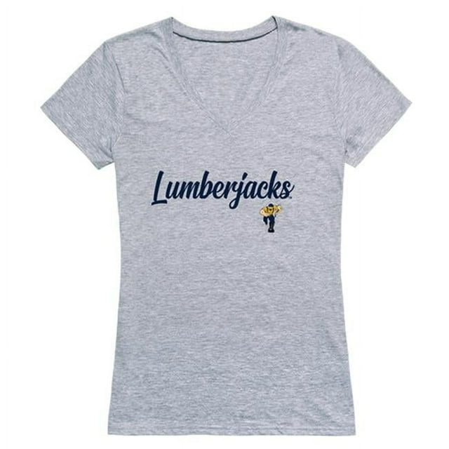 W Republic 555-227-HG2-02 Northern Arizona University Lumberjacks Women Script T-Shirt, Heather Grey - Medium