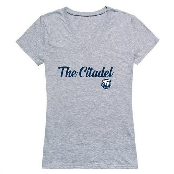 W Republic 555-239-HG2-02 Women The Citadel Script T-Shirt, Heather Grey 2 - Medium