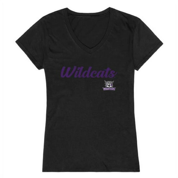 W Republic 555-251-BLK-01 Women Weber State Wildcats Script T-Shirt, Black - Small