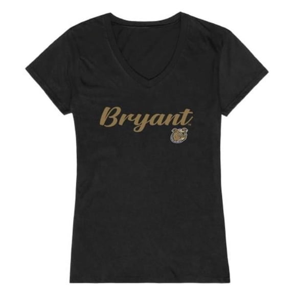 W Republic 555-272-BLK-05 Women Bryant University Bulldogs Script T-Shirt, Black - 2XL