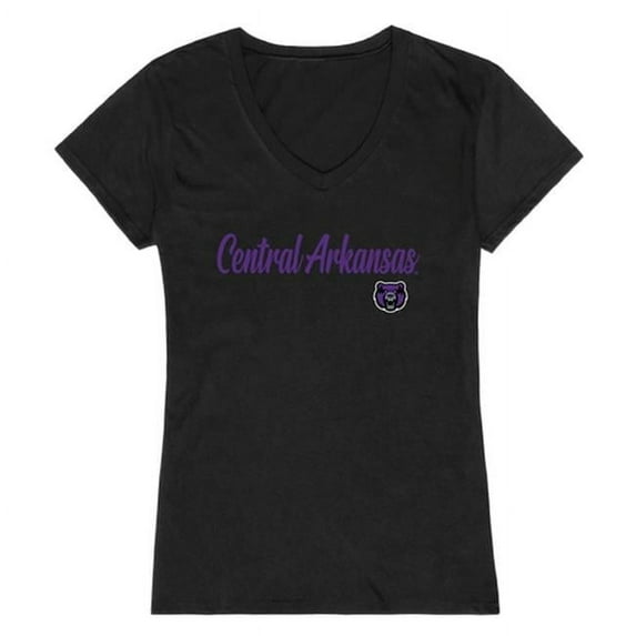 W Republic 555-278-BLK-04 Women Central Arkansas Bears Script T-Shirt, Black - Extra Large