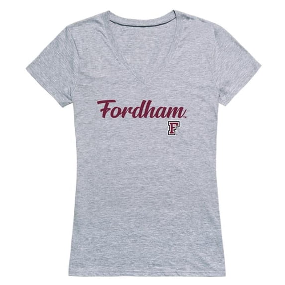 W Republic 555-305-HGY-01 Fordham University Script T-Shirt for Women, Heather Grey - Small