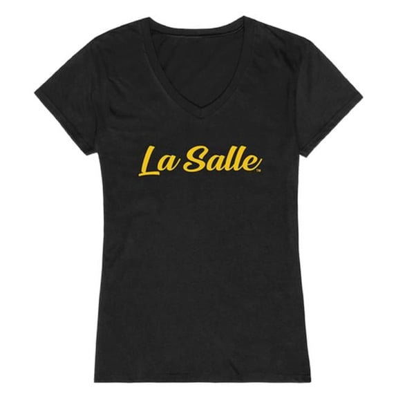 W Republic 555-322-BLK-01 La Salle University Script T-Shirt for Women, Black - Small