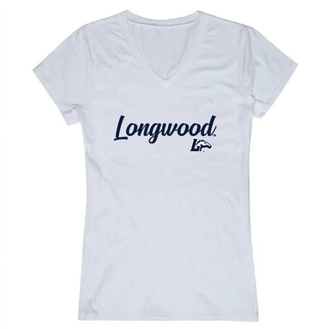 W Republic 555-330-HGY-04 Longwood University Script T-Shirt for Women, Heather  Grey - Extra Large