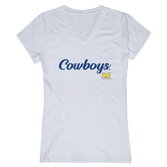 W Republic 555-338-WHT-01 McNeese State University Script T-Shirt for Women, White - Small