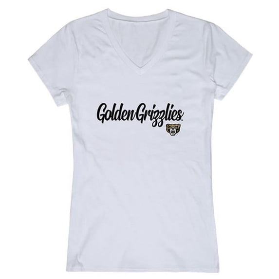 W Republic 555-359-WHT-03 Oakland University Script T-Shirt for Women, White - Large