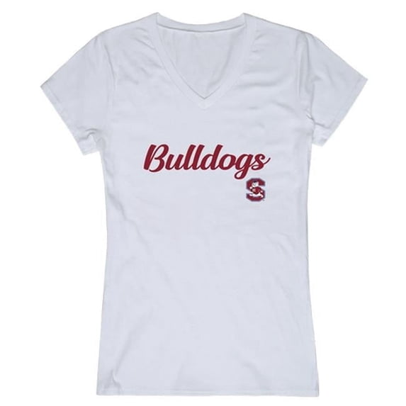 W Republic 555-384-WHT-02 South Carolina State University Script T-Shirt for Women, White - Medium