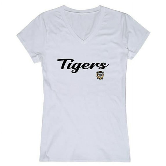 W Republic 555-442-WHT-05 Women Fort Hays State Tigers Script T-Shirt, White - 2XL