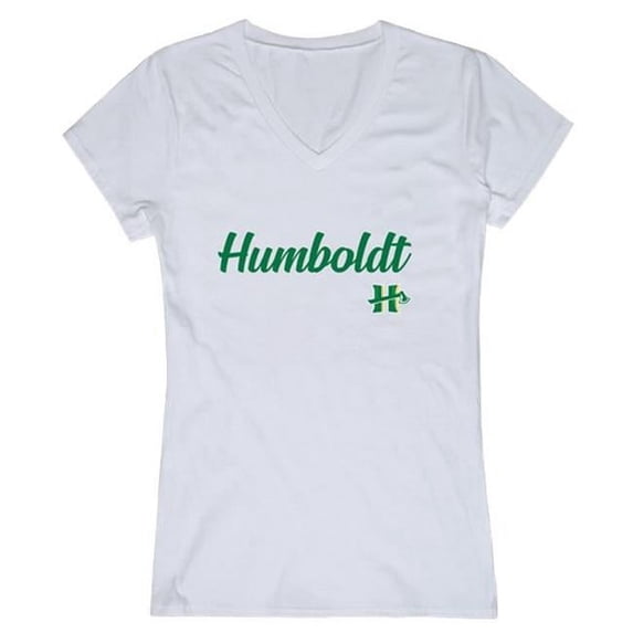 W Republic 555-447-WHT-04 Women Humboldt State University Script T-Shirt, White - Extra Large
