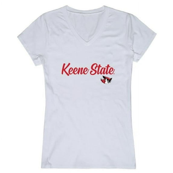 W Republic 555-453-WHT-04 Women Keene State College Script T-Shirt, White - Extra Large