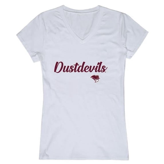 W Republic 555-491-WHT-03 Texas A&M International University DustDevils Women Script Short Sleeve T-Shirt, White - Large