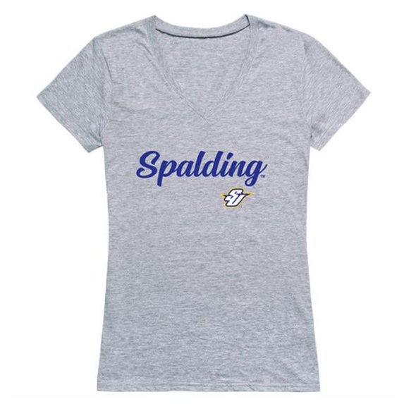 W Republic 555-589-HGY-01 Spalding University Golden Eagles Women Script Short Sleeve T-Shirt, Heather Grey - Small