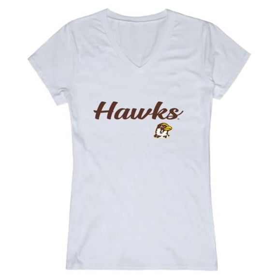 W Republic 555-667-WHT-02 Quincy University Hawks Script T-Shirt, White - Medium