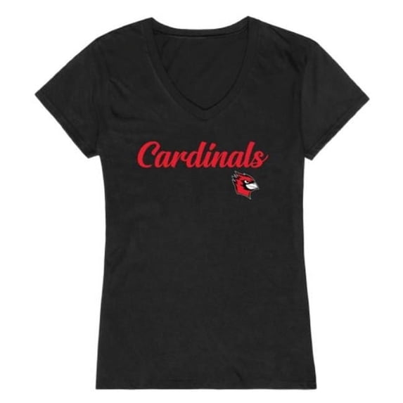 W Republic 555-683-BLK-04 Wesleyan University Cardinals Script T-Shirt, Black - Extra Large