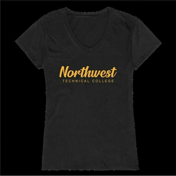 W Republic 555-703-BLK-01 Northwest Technical College Hawks Script Women T-Shirt, Black - Small