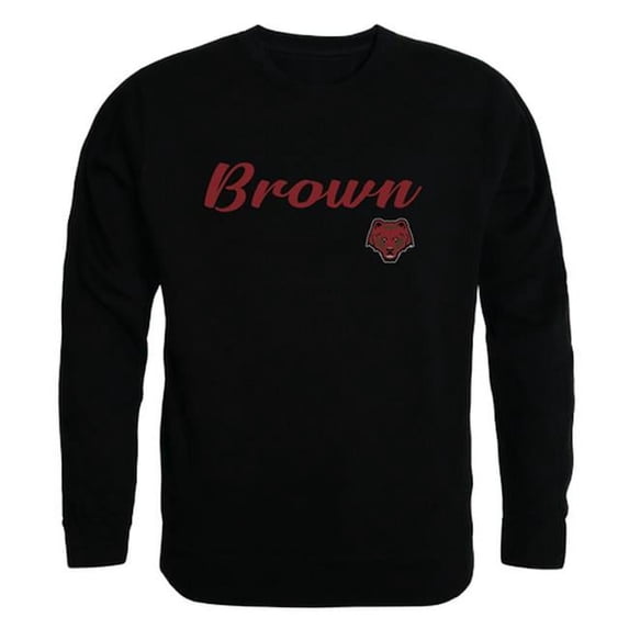W Republic 556-106-BLK-03 Men Brown University Bears Script Crew Fleece, Black - Large