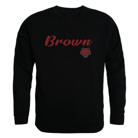 W Republic 556-106-BLK-05 Men Brown University Bears Script Crew Fleece, Black - 2XL