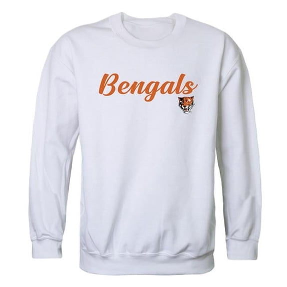 W Republic 556-107-WHT-01 Men Buffalo State College Bengals Script Crew Fleece, White - Small
