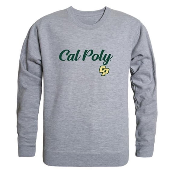 W Republic 556-167-HG2-01 California Polytechnic State University Mustangs Script Crewneck Sweatshirt, Heather Grey - Small