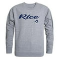 thumbnail image 1 of W Republic 556-172-HGY-04 Rice University Mens Script Crewneck T-Shirt, Heather Gray - Extra Large, 1 of 1