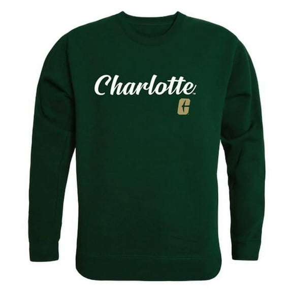 W Republic 556-194-FOR-01 University of North Carolina at Charlotte Mens Script Crewneck T-Shirt, Forest - Small